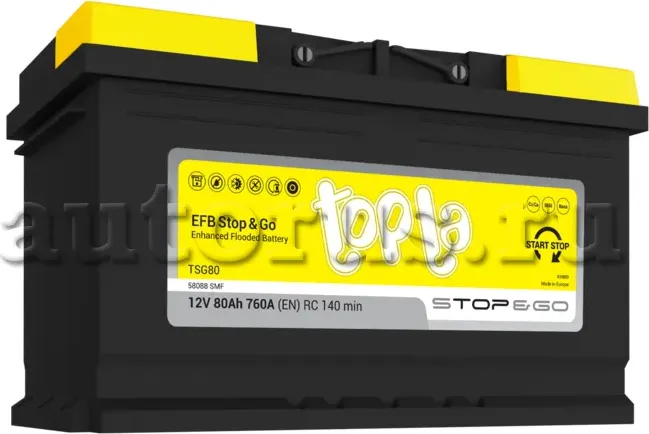 80Ah-112080-Topla EFB STOP&GO R+ Topla. Артикул 112080