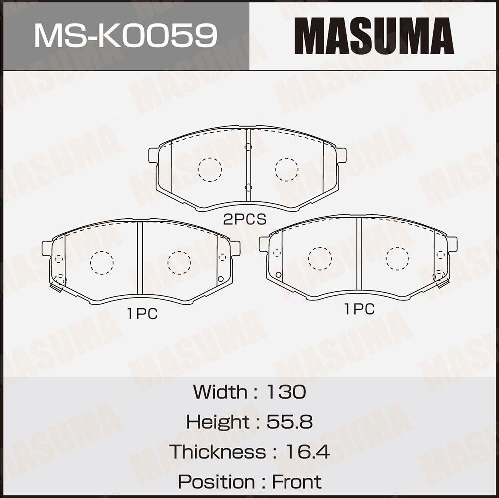 Колодки дисковые Masuma MS-K0059 P30055 front Masuma. Артикул MSK0059