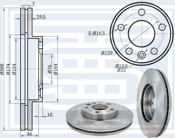 Диск тормозной перед (Starke). Артикул 173934