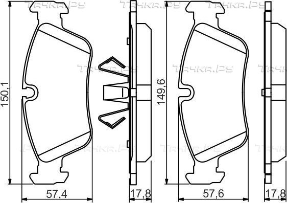 Тормозные колодки Bosch (Low-Metallic) передние для BMW 3 V (E90/E91/E92/E93) 2005-2007. Артикул 0 986 495 276