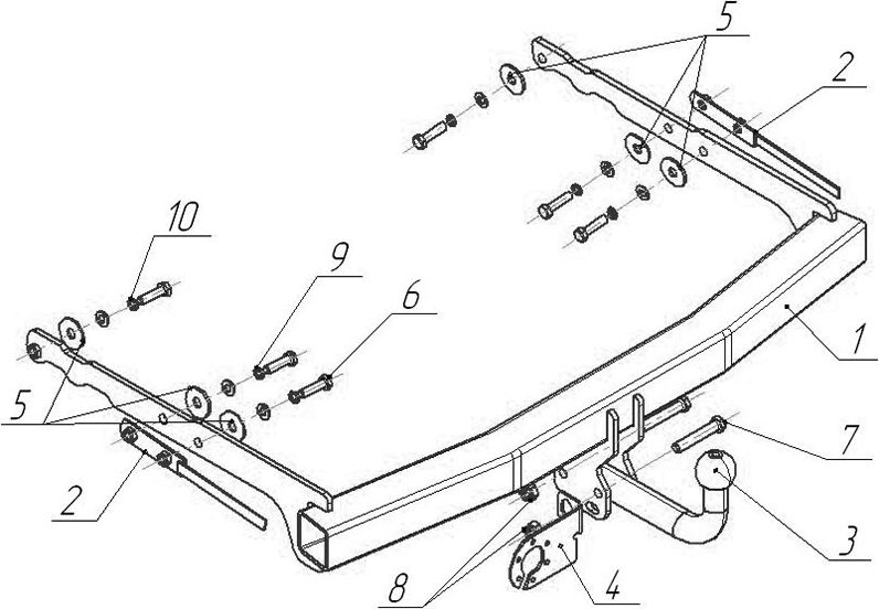 Фаркоп AvtoS для Ford Mondeo IV седан, универсал 2007-2014. Артикул z