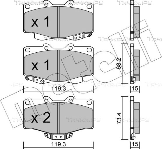 Тормозные колодки Metelli. Артикул 22-0129-0