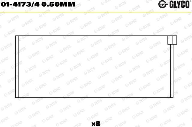Вкладыши шатунные Glyco для Citroen Xsara 1997-2005. Артикул 01-4173/4 0.50mm