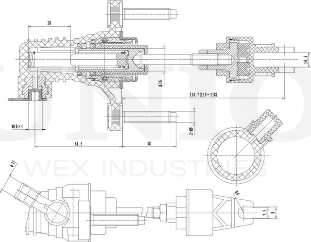 Цилиндр сцепления главный (Unio). Артикул BRC-10006