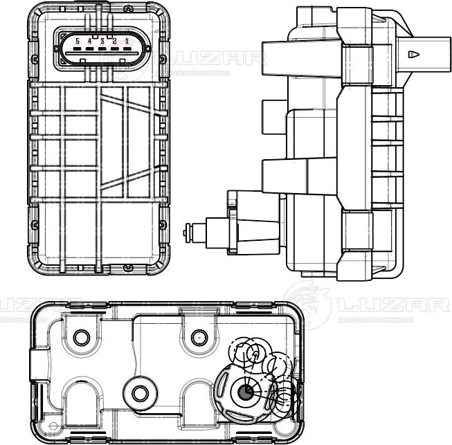 Актуатор турбокомпрессора PSA BOXER (11-)/JUMPER (11-) 2.2D E-5 (GTB1749VK) Luzar. Артикул LTC 2021e