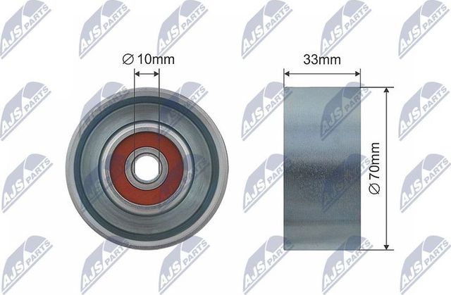 Направляющий (ведущий) ролик приводного поликлинового ремня NTY (Металл). Артикул RNK-NS-022