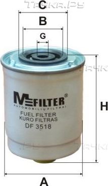 Топливный фильтр MFilter для Ford Transit Torneo V 1994-2000. Артикул DF 3518