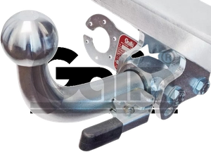 Фаркоп Galia оцинкованный для Mazda CX-5 I 2012-2017. Быстросъемный крюк. Артикул M129C