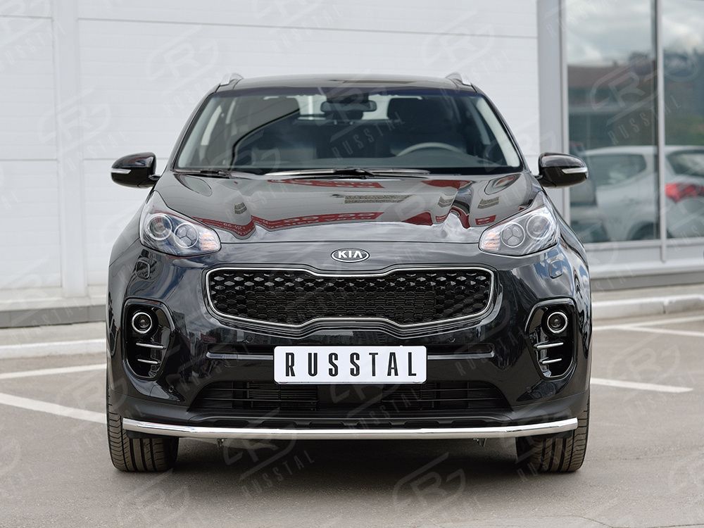 Защита RusStal переднего бампера d42 секция для Kia Sportage IV 2016-2018. Артикул KSZ-002278