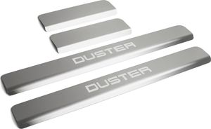 Накладки Rival на пороги (с надписью) для Renault Duster 2010-2015 2015-2020. Артикул NP.4703.3