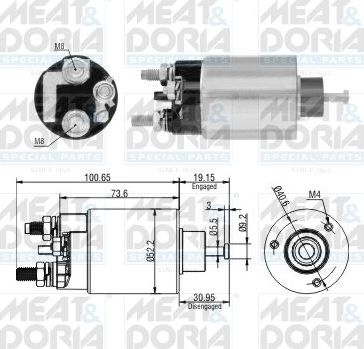 Втягивающее реле стартера Meat & Doria для Opel Astra F 1991-2005. Артикул 46307