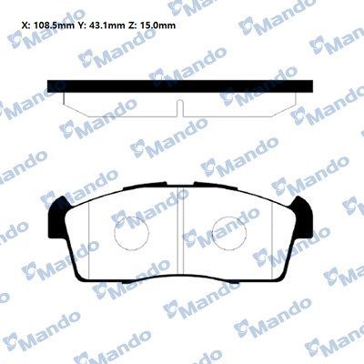 Тормозные колодки Mando передние для Citroen C-ZERO 2010-2012. Артикул RMPZ03NS