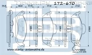 Тормозные колодки_(172670 Starke). Артикул 172670