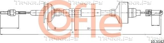 Трос сцепления Cofle для Volkswagen Golf III 1994-1998. Артикул 92.10.3142