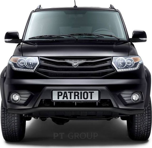 Защита PT Group переднего бампера d=63 мм Волна ШАГРЕНЬ (ППК) для УАЗ Patriot I рестайлинг 2014-2026. Артикул UZP-14-330213.22