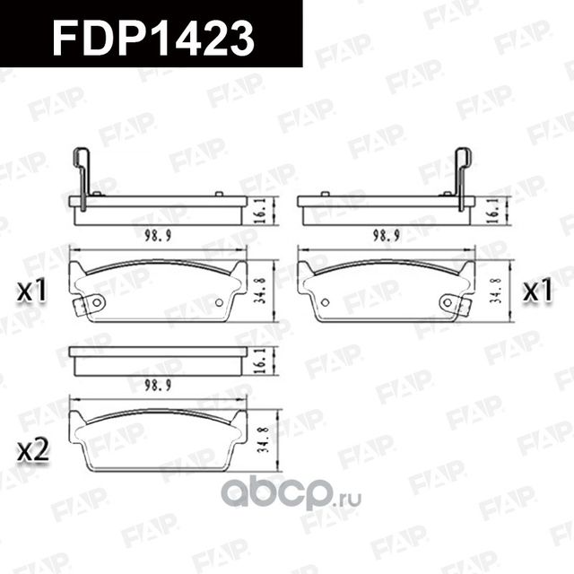 FDP1423 КОЛОДКИ ТОРМОЗНЫЕ ДИСКОВЫЕ (КОМПЛЕКТ) (FAP). Артикул FDP1423