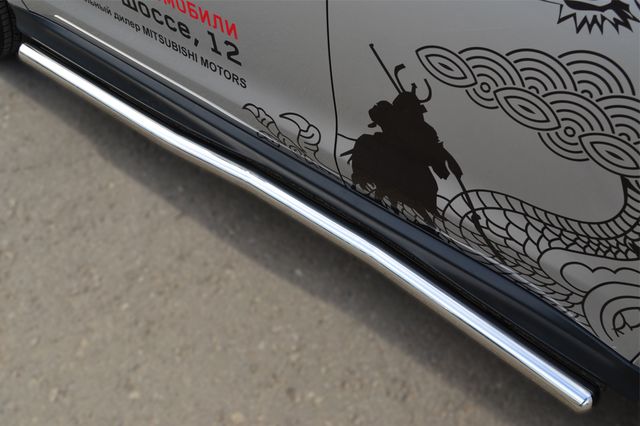 Защита порогов труба РусСталь d63 (вариант 3) для Mitsubishi ASX I рестайлинг 2012-2016. Артикул MAST-0013243