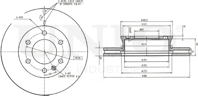 Диск тормозной (Unio). Артикул BRD-20088