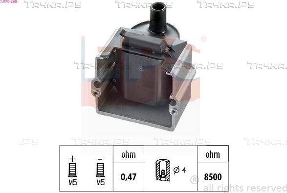 Катушка зажигания EPS Made in Italy - OE Equivalent для Volkswagen Polo III 1994-2001. Артикул 1.970.269