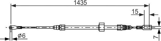 Трос ручника (тросик ручного тормоза) Bosch. Артикул 1 987 477 853