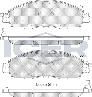 Тормозные колодки Icer передние для Nissan Leaf II (ZE1) 2019-2026. Артикул 182249-203