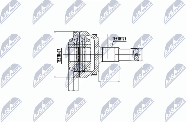 Шрус наружный (граната) NTY задний для Mercedes-Benz GLK-Класс I (X204) 2008-2015. Артикул NPZ-ME-017