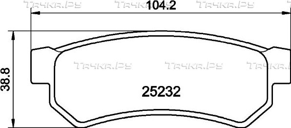 Тормозные колодки Mintex задние для Chevrolet Nubira 2007-2011. Артикул MDB3194