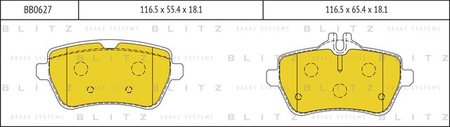 Колодки тормозные дисковые задние (Blitz). Артикул BB0627