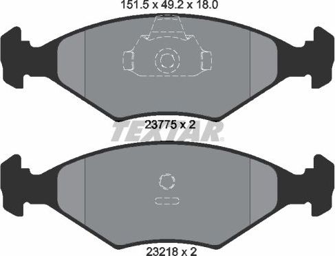 Тормозные колодки Textar передние для Fiat Albea 1998-2012. Артикул 2377501