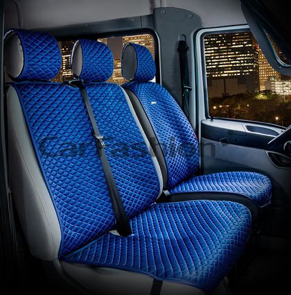 Накидки универсальные CarFashion Palermo Van на передние сидения авто, цвет Синий/Синий/Синий. Артикул 21047