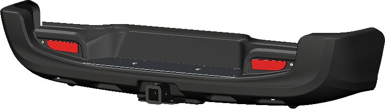 Бампер силовой задний АВС-Дизайн с квадратом под фаркоп для Toyota Hilux Revo 2015-07.2018. УСИЛЕННЫЙ, черный. Артикул ABC.TOHIL.RB.08B