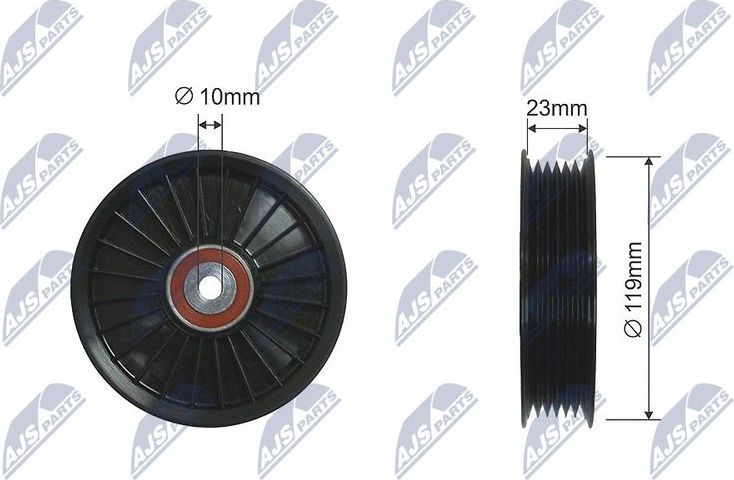 Направляющий (ведущий) ролик приводного поликлинового ремня NTY. Артикул RNK-VV-004