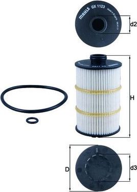 Масляный фильтр Mahle-Knecht. Артикул OX 1123D