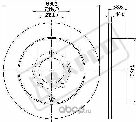 Тормозные диски задн.невентил.BD0060 (Bapco). Артикул BD0060