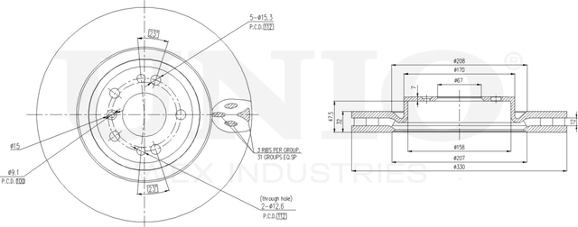 Диск тормозной (Unio). Артикул BRD-20575