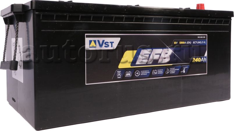 740500130_аккумуляторная батарея! 6СТ-240 EFB 240Ah 1300A +слева 518х274х237/ (VST). Артикул 740500130