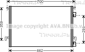 Радиатор кондиционера (конденсатор) AVA для Opel Vectra B 2000-2003. Артикул OLA5334