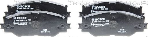 Тормозные колодки Bosch (Low-Metallic) передние для Lexus IS III 2013-2026. Артикул 0 986 494 316