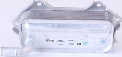 Радиатор масляный (маслоохладитель) для двигателя Nissens (алюминий). Артикул 91117