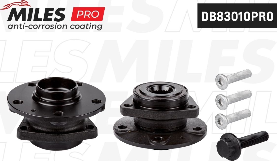 Ступица с подшипником AUDI A3 II-III/SKODA/VW GOLF V-VII/CADDY III 03- пер.(с покрытием) (Miles). Артикул DB83010PRO