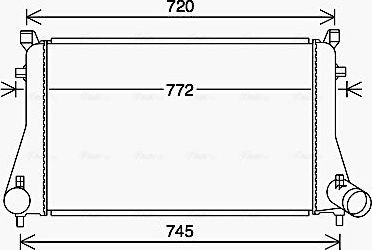 Интеркулер AVA для Volkswagen Touran III 2015-2026. Артикул VN4403