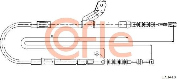 Трос ручника (тросик ручного тормоза) Cofle. Артикул 92.17.1418
