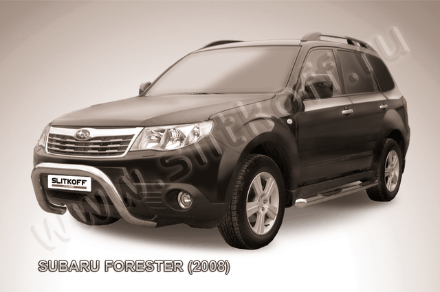 Кенгурятник Slitkoff d76 низкий рама для Subaru Forester III 2008-2012. Артикул SF002