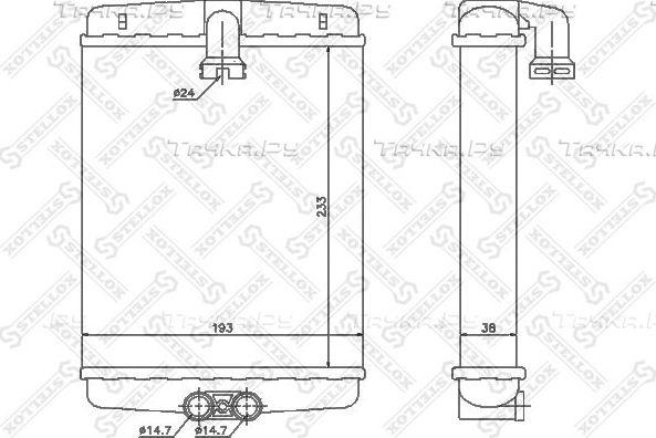 Радиатор отопителя (печки) Stellox для Chrysler Crossfire 2003-2008. Артикул 10-35120-SX