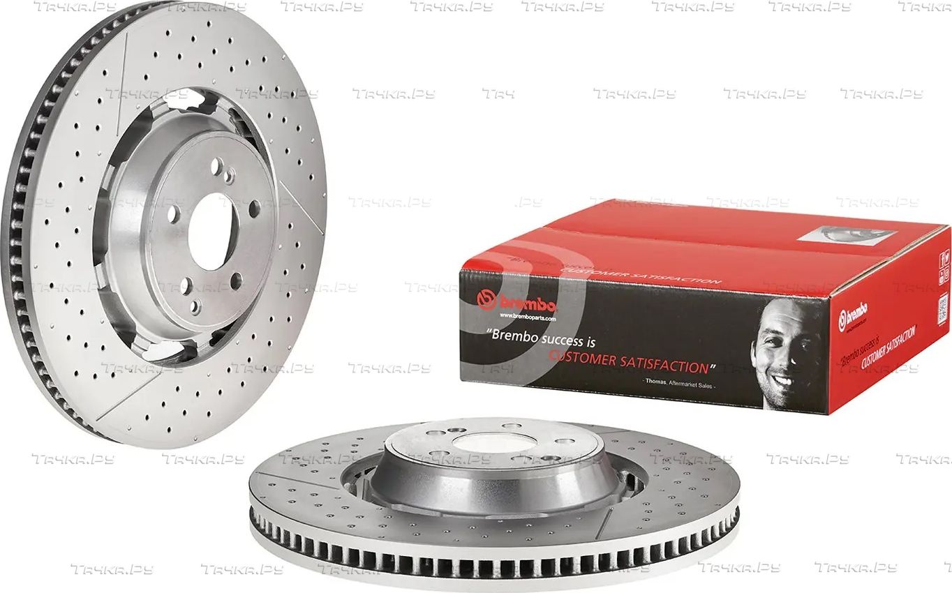 Тормозной диск Brembo PRIME LINE - Dual Cast передний для Mercedes-Benz AMG GT I 2018-2026. Артикул 09.B848.33