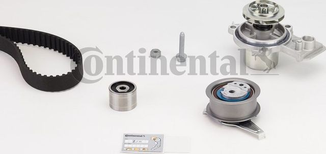 Помпа (водяной насос) с комплектом ремня ГРМ ContiTech для SEAT Ibiza IV 2015-2017. Артикул CT1168WP2