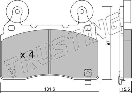 Тормозные колодки Trusting передние для Tesla Model S I 2012-2026. Артикул 1179.1