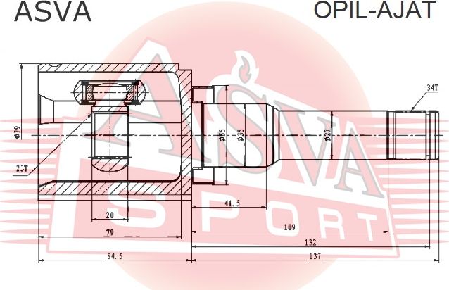 Шрус внутренний (граната) Asva. Артикул OPIL-AJAT