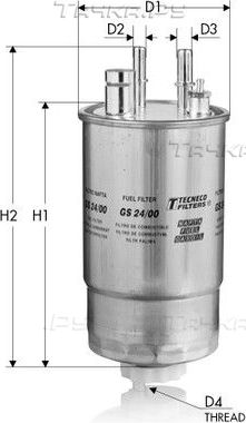 Топливный фильтр  Tecneco Filters. Артикул GS24/00