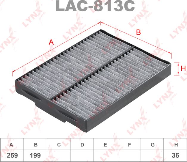 Салонный фильтр LYNXauto. Артикул LAC-813C